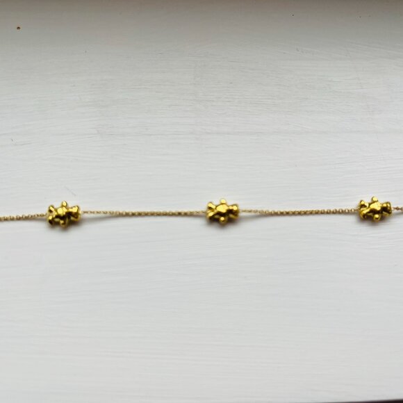 18k Gold Bears Bracelet Kids 7 Inch - Picture 7 of 12